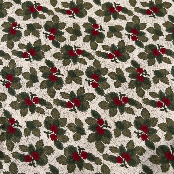 1/2 Yd Folk Art Christmas II by Robyn Pandolph Floral Print cotton fabric for Moda