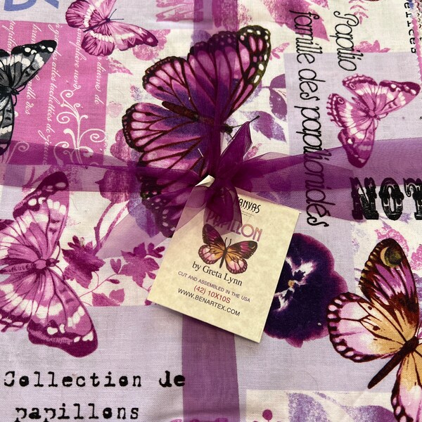 Papillon von Greta Lynn Quilt Layer Cake (42) 10"x10" Quadrate von Kanvas für Benartex Fabric
