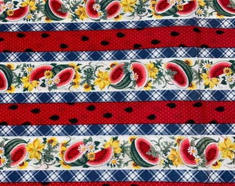 1/2 Yd Vtg Wamsutt Quilt Fabric Pillow Block Panel Floral Flower Applique Print 