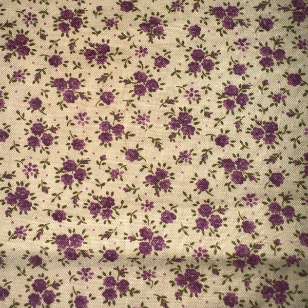 1/2 yd Vintage Small Floral Calico Print Cotton Fabric