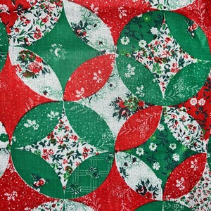 Tela de algodón con estampado de tramposos vintage de los años 70, 1/2 yarda