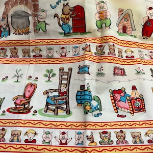 1/2 Yd Michael Miller Rare Fairy Tale Stripe Print  Kids Cotton Fabric