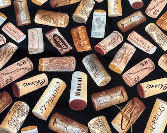 1/2 Yd “Wine Corks” by Timeless Treasures Cotton Fabric