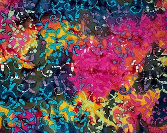 17” Multicolor Batik Cotton Fabric