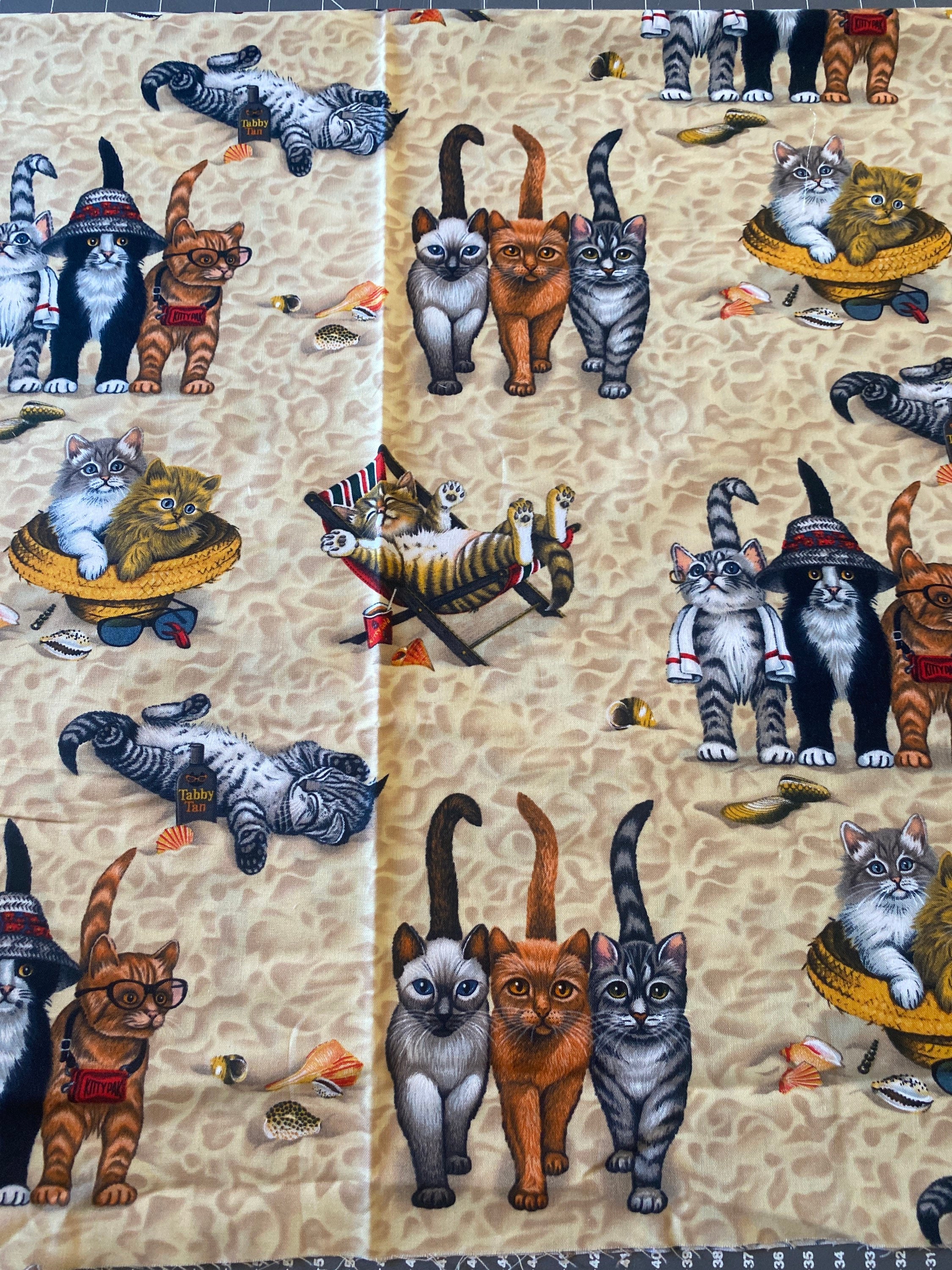 1/2 Yd Allover Kittens Cats on Tan Joann's Cotton Fabric - Etsy