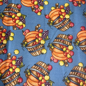 17” vintage Allover Apple Fruit Harvest Basket  Theme Print By Dianna Marcum For Marcus Brothers