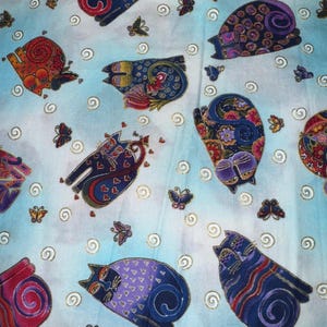 1/3 Yd Laurel Burch “Fabulous Felines ” Cotton Quilt Fabric