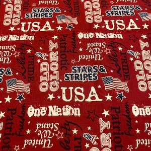 1/2 yd Allover Patriotic Print Words  by Joann’s Cotton Fabric