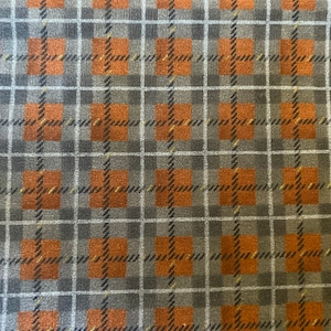 1/2 yd Vintage 2004 “Fascination” Brown & Grey Checkered  Print Fabric by Classic Cottons