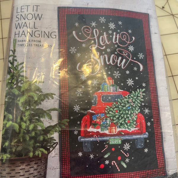 Annie’s HOLIDAY Quilters Club Let it Snow Wall Hanging Kit Fabric by Timeless Treasures