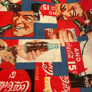 Fat Quarter Coca Cola Bottle  Coke Print  Cotton Fabric