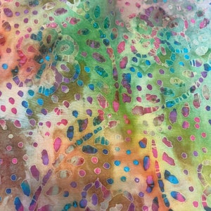 1/2 Yd Multicolored Batik Cotton Fabric