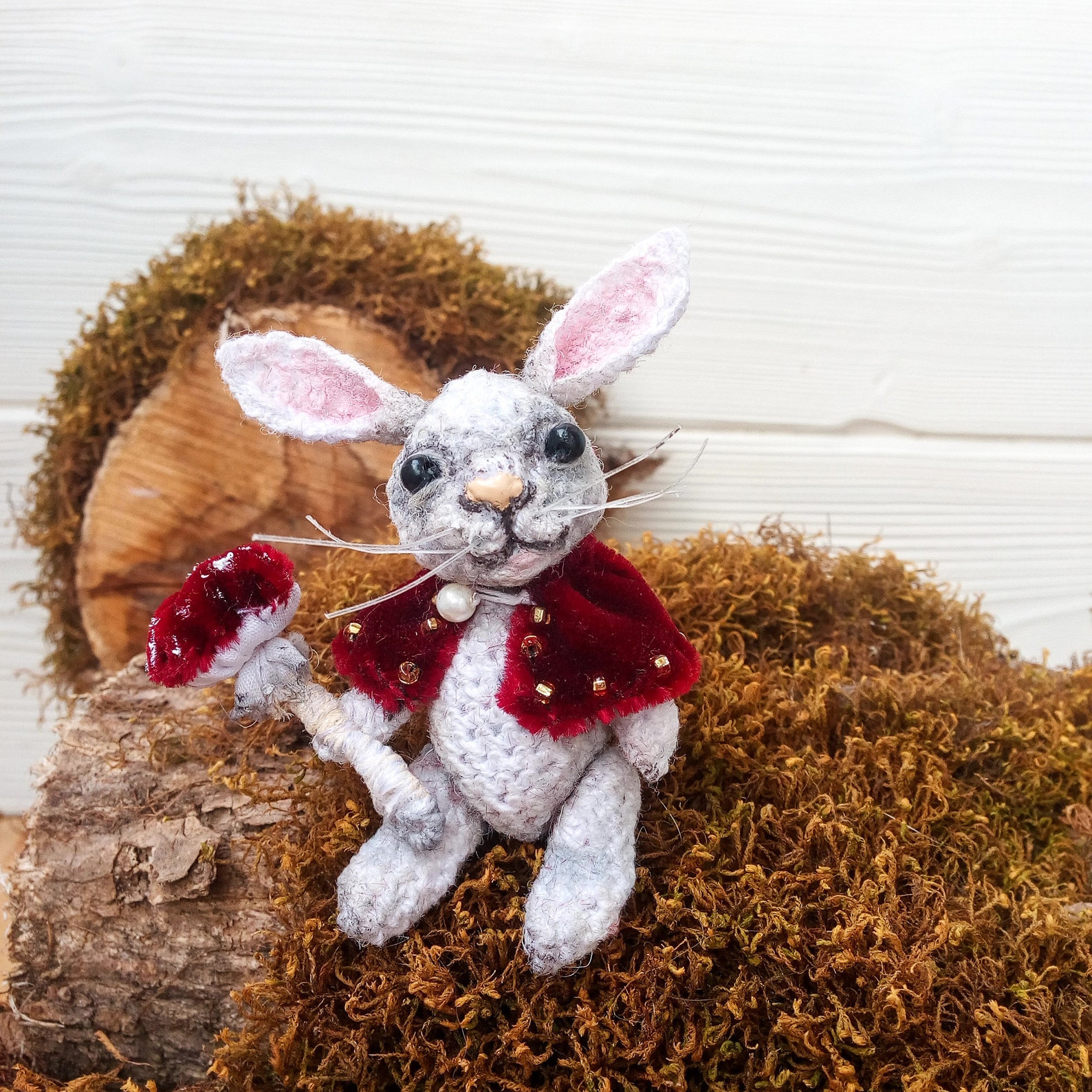 Lapin blanc miniature Alice au pays des merveilles Mini lapin  Etsy