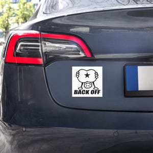 Funny “Back Off” Mooning Stick Figure Bumper Sticker –  Waterproof Vinyl Decal for Cars, Laptops, or Toolboxes