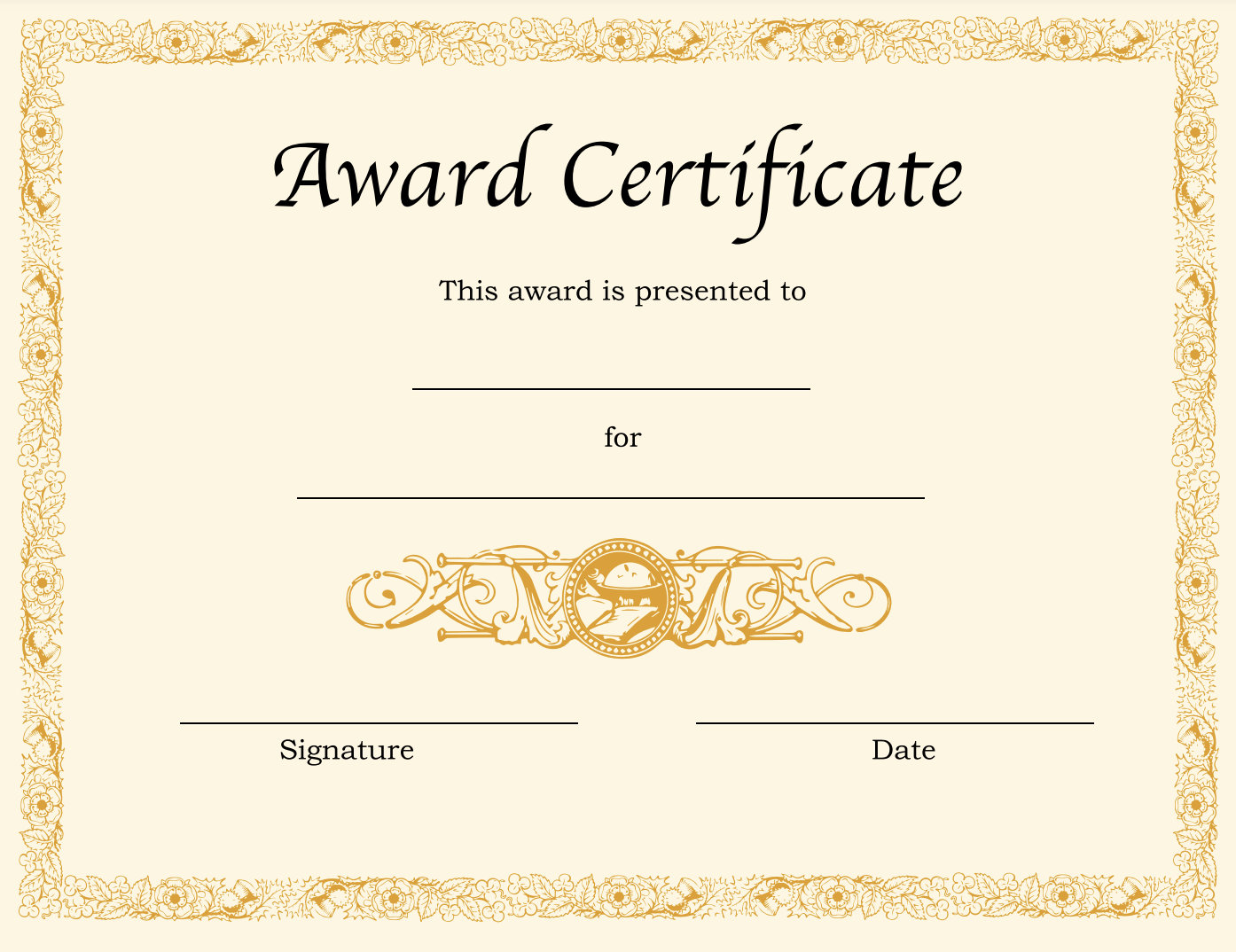 Blank Award Certificate - Etsy