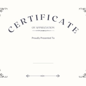 Blank Customizable Premium Certificate of Appreciation Template