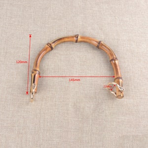 2/4/10pcs 145mm Real Bamboo Handle Handbag Handle for Sale image 3