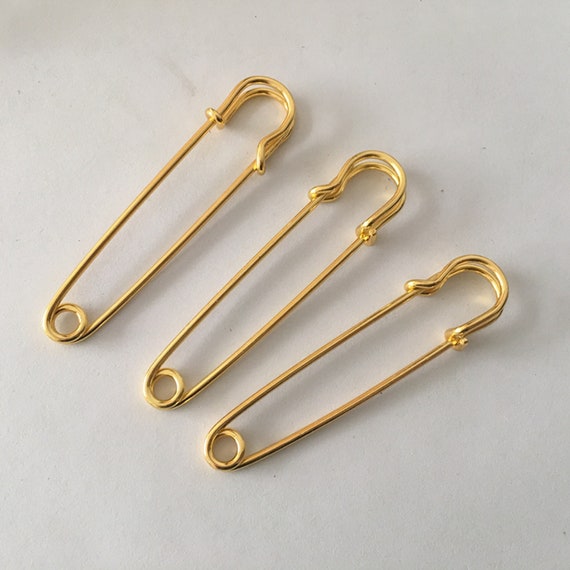 10pcs Extra Large Gold Strong Heavy Duty Safety Pins Craft Jewelry