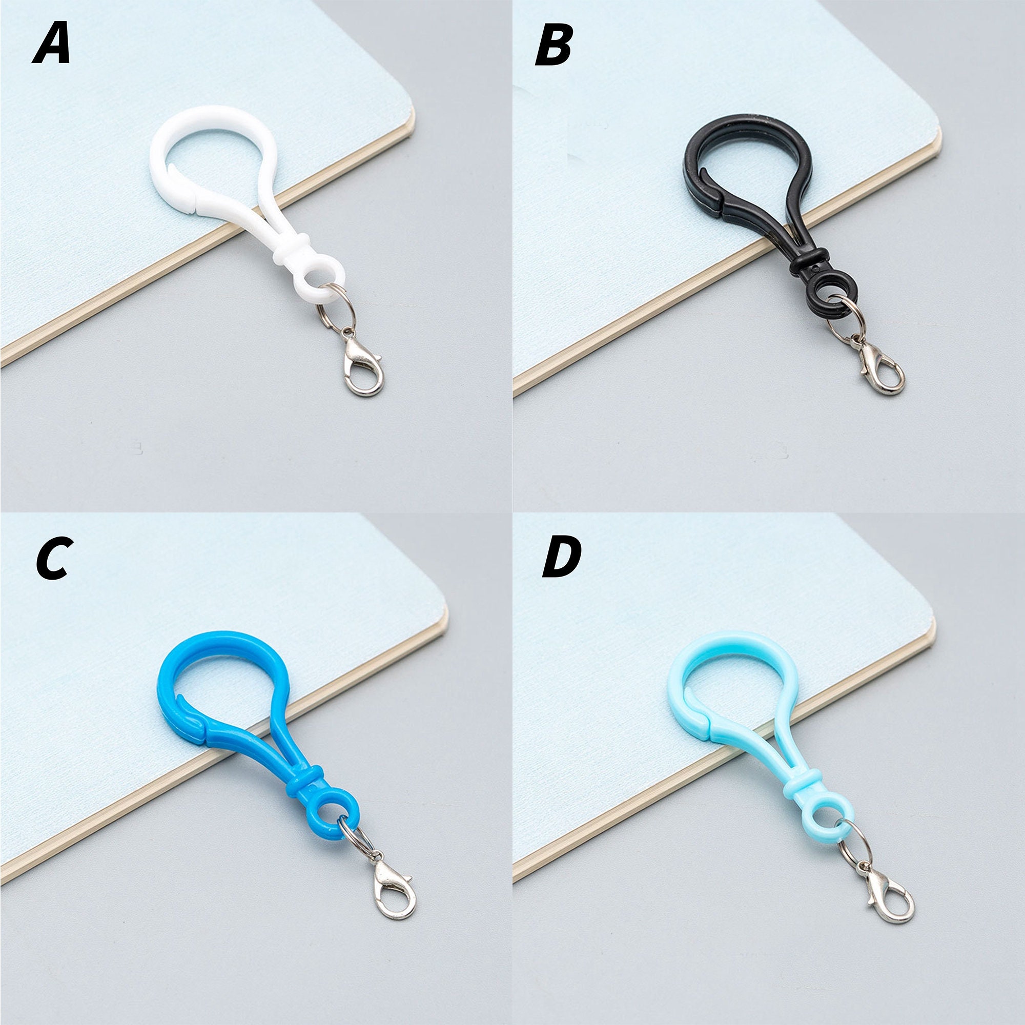 50Pcs Plastic Lobster Clasps/Glasses Chain Clasp/Plastic Keychain/Key Ring  Holders Clips/Toy Hanger Hook Backpack DIY Sewing Craft