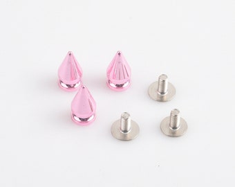 10/50 Stück neue Farben 7 x 13 mm Spike-Nieten mit Schraubverschluss, Punk-Spikes