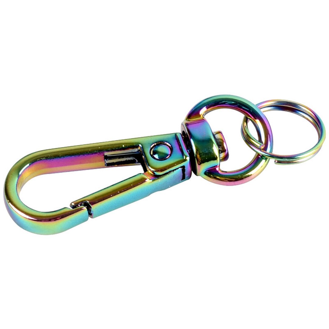 Rainbow Swivel Snap Metal Hook Buckle Oval Snap Hook Keychain Etsy