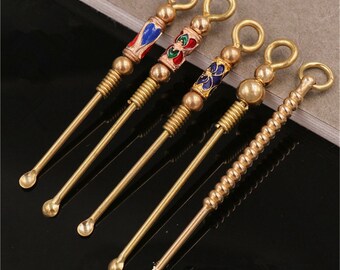 Brass Key Ring Pure Copper Beauty Ear Spoon Ear Digger Ear Rake Ear Picking T XA 