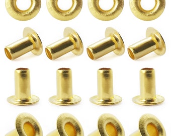 10pcs Brass Grommets Purse Hardware Leather Craft Repair Grommet en différentes tailles