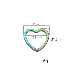 10pcs 31mm heart Keyring Split Keyring Accessories