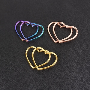 2pcs Metal Heart Ring For Collar Belt, Metal Heart Shape Buckle For DIY Belt