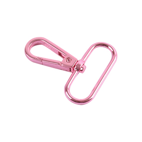 4/10/20pcs 38mm Pink Metal Swivel Snap Hook Pink Oval Snap Hook Keychain 