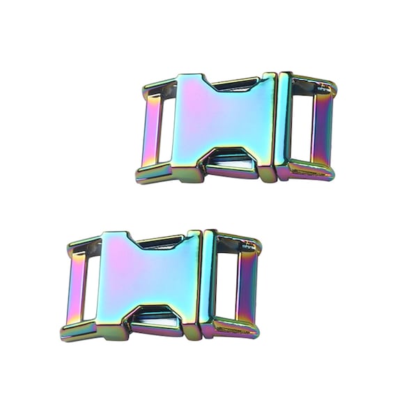 2/4/10pcs 20mm Rainbow Release Buckle Curved Metal Side Quick Release Adjustable Buckle