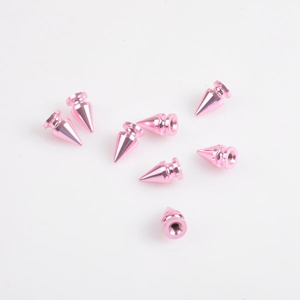 10/20/50/100Stk 7x13mm Pink Bullet Cone Spike Nieten Nieten Ohrstecker Punk Nieten für Gewand Handtasche