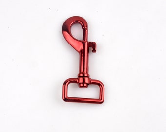 4/6/10/20pcs 25mm Red Metal Swivel Hook Bag Snap Buckle