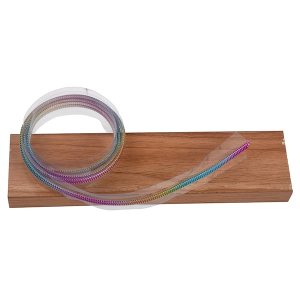 1/5/10 yard #5 Nylon Transparent PVC Zipper Tape with Rainbow Teeth Bag Hardware