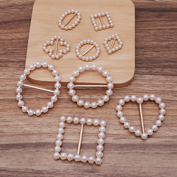 20pcs Pearl DIY Accessories Materials DIY Supplies Handmade Pin Buckle