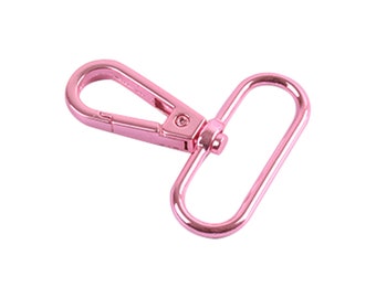 4-10-20pcs 25mm pink hardware accessories swivel metal oval snap hook buckle