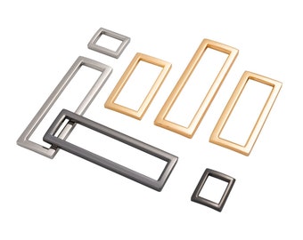 10pcs Flat Wire Die-casting Rectangle Ring Buckle Adjustable Buckle for Bag Light Gold/Nickle/Gunmetal