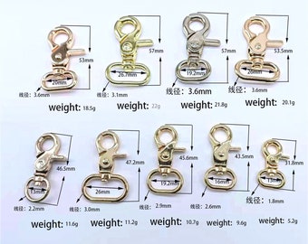 12pcs Metal Swivel Snap Hook Keychain Hardware Buckle for handbag