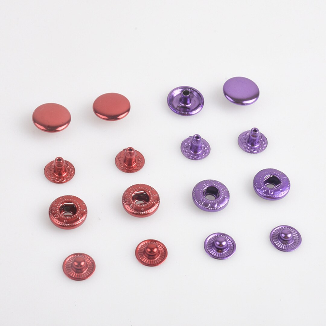 10/20/50/100sets Snap Buttons Fastener Metal Buttons for Clothing Red ...