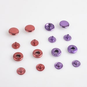 10/20/50/100sets Snap Buttons Fastener Metal Buttons for Clothing Red/Purple