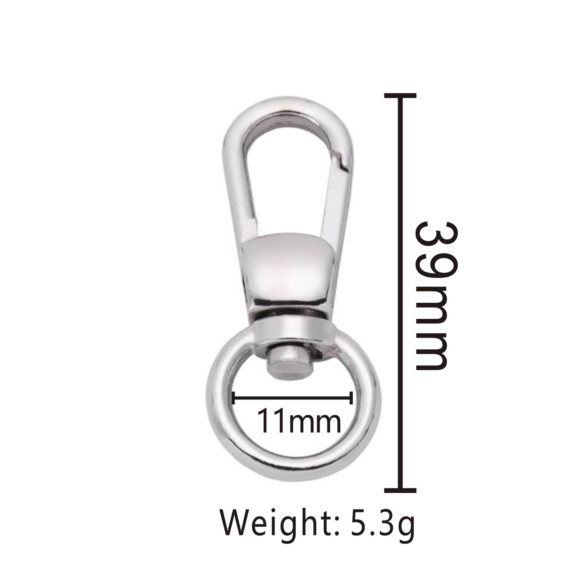 50pcs/ 1 Lot 11mm Mini Snap Hook Oval Snap Hook for Bag Light Gold /nickle /gun  Black -  Denmark