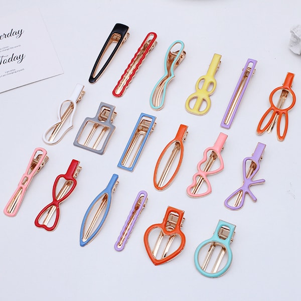 7cm Thin triangular Hollowing Hairpin Cute Hair Clip for Girl Metal Exquisite Hairpins