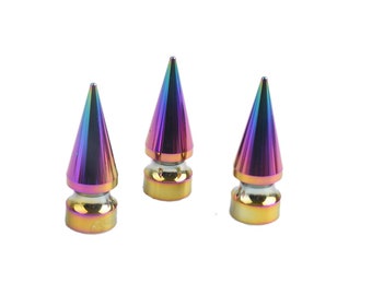 2/5/10/20pcs Metal Rainbow 17x50mm Cone Rivets Screw Punk Bullet Cone Spike Stud