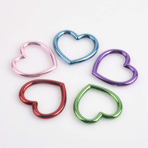 5/10/20pcs 35mm Various Colors Heart Ring Connector Leather Handbag Belt Collar Buckle