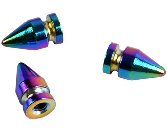 4-10-20-50Stk 6*13mm Regenbogen Schraubniete Bullet Spikes Nietennieten Ledernietgürtel