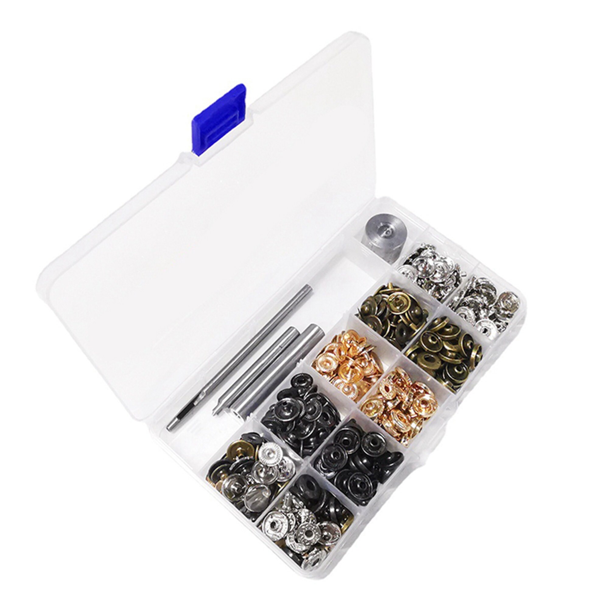 15 Sets Heavy Duty Rivet Poppers Snap Fasteners Press Stud Clothing Sewing  Leather Craft Line 24 Snaps Line 20 Snaps 