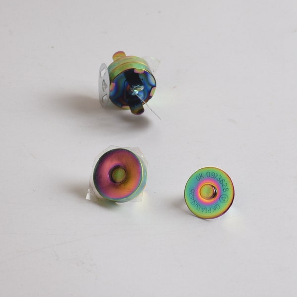 2/5/10pcs 18x4mm Rainbow Magnet Button Handbag Magnetic Clasps à vendre