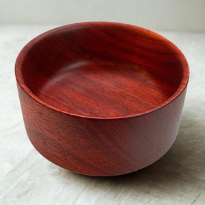 Rare Exotic Padauk Wood Bowl – Hand-Turned Small Wooden Dish, Artisan Jewelry or Ring Holder, Decorative Catchall, Handmade Luxury Gift