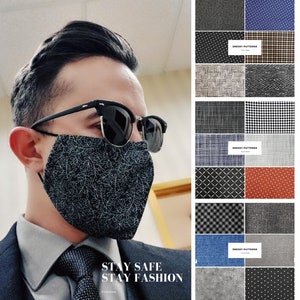 Best Fit Face Mask Dressy - with Nose Wire - Washable - 3rd layer  & plastic stoppers available