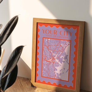Custom City Map, Any Town, Any City, Personalized Map, Custom Map Print, Custom Map, Your City, Printable Wall Art, Digital Download